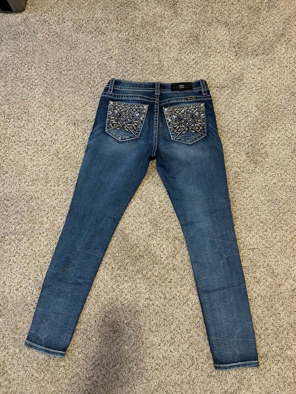 Miss Me Hailey Skinny Women's Dark Wash Crystal Embellished Jeans Size 29